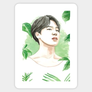 BTS Jimin Park Jimin Nature Plant Watercolour Painting Sticker